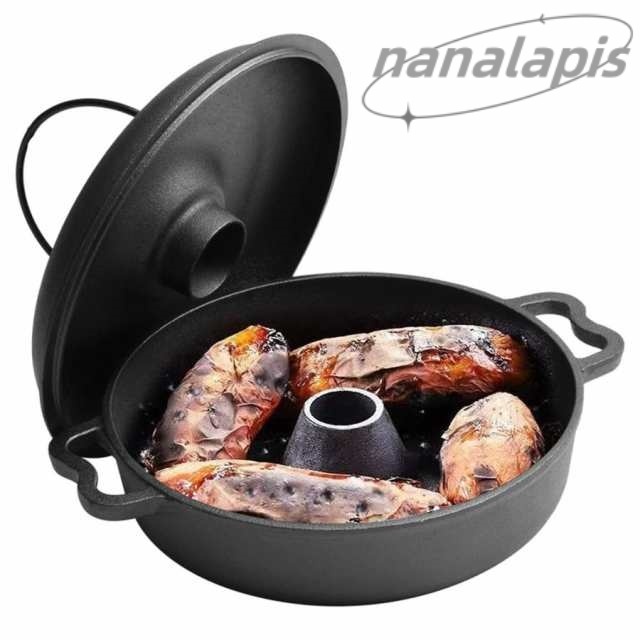 焼き芋器 石焼鍋 焼き芋/とうもろこし/栗など器 鋳物ホーロー鍋 多機能 鋳鉄鍋 焼芋鍋 鉄鋳物 ビビンバ鍋 敷板 ハンドル付き 家庭用 ダブルハンドル鍋調理器