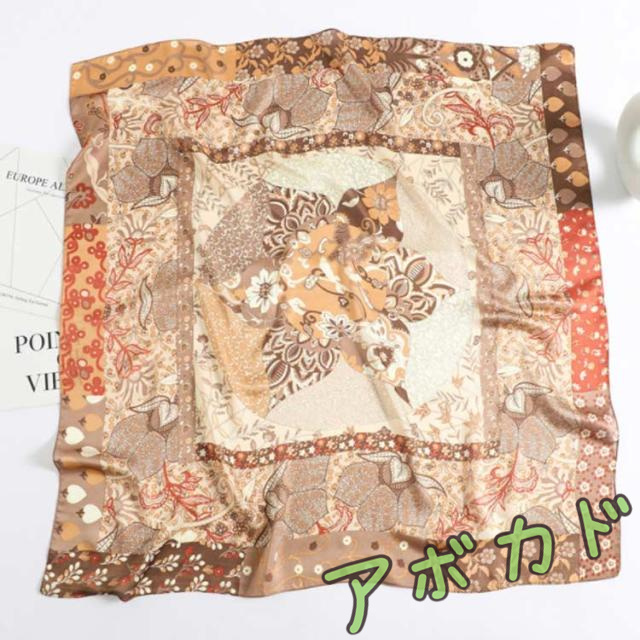 大判 正方形 スカーフ 90cm 総柄 花柄 柄 レディース ストール シルク