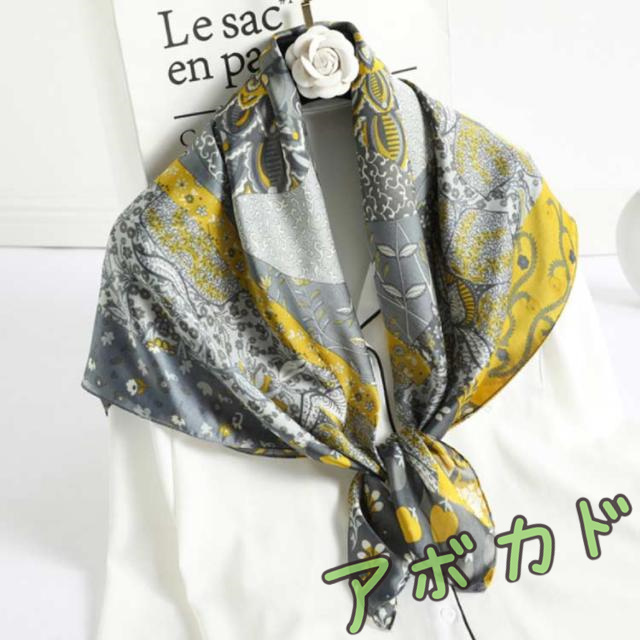 大判 正方形 スカーフ 90cm 総柄 花柄 柄 レディース ストール シルク