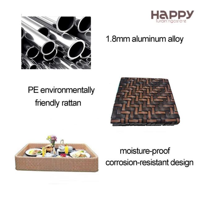 プール用フローティングトレイ 正方形の籐製プールテーブル、ドリンク