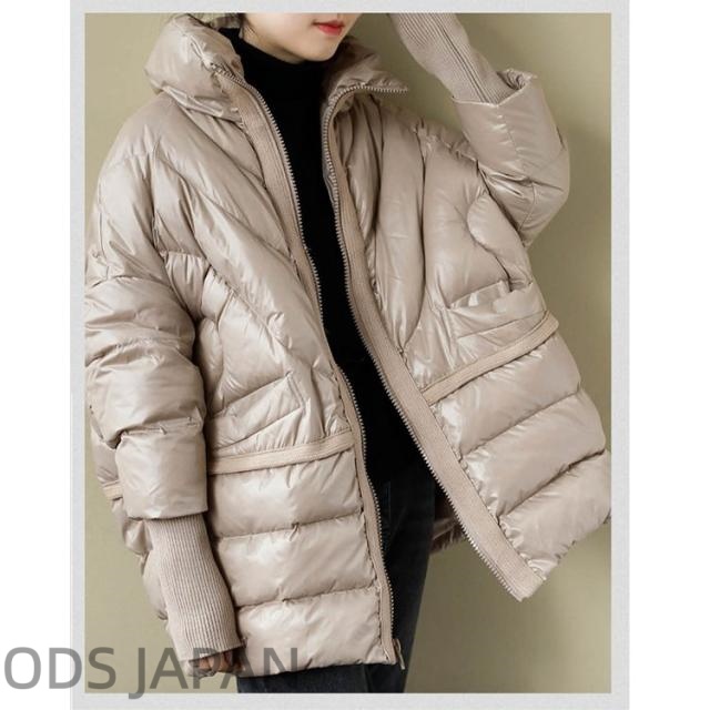 トップス レディース 長袖 ダウンジャケット 無地 ホワイトダック