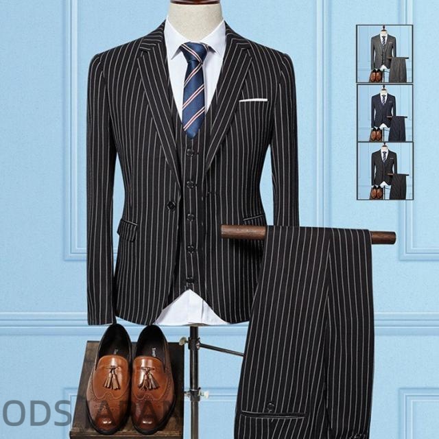 スリーピーススーツ スーツ メンズ ビジネススーツ カジュアルスーツ 1ボタン ストライブ スーツセット 細身 通勤 卒業式 入学式 春物 春服