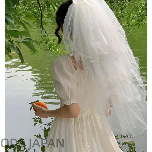 ワンピース レディース きれいめ 夏服 白 半袖 真珠ドレスシャツ A