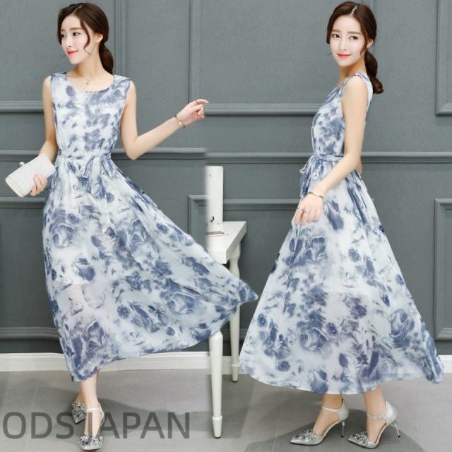ワンピース レディース 春夏 マキシ丈ワンピース ノースリーブ シフォン きれいめ ロング丈 ワンピース 結婚式 通勤 着痩せ オシャレ 大人 上品 新作