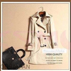 上質素材　トレンチコート　スプリングコート　春秋　ロングコート　オフホワイト　通勤　ビジネスコート　大きいサイズ有り　Ｓ?ＸＸＸＬ（３Ｌ）