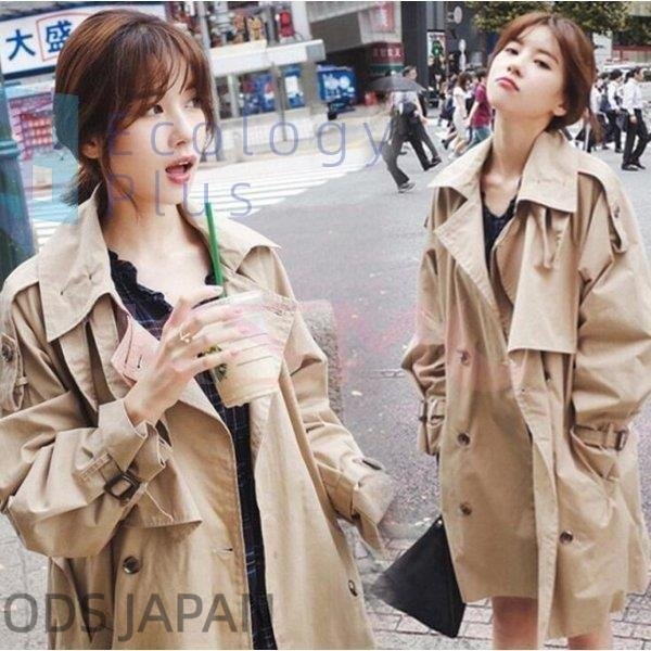 トレンチコート レディース スプリングコート 膝上 ミディア丈 春コート ショートコート おしゃれ アウター 春物 春服 大きいサイズ 30代 40代