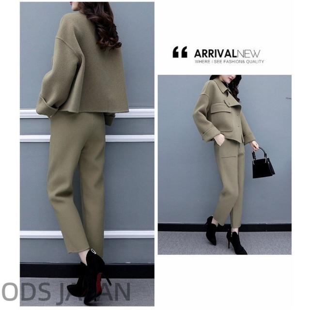 セットアップ レディース 秋冬 パンツスーツ 上下セット ジャケット
