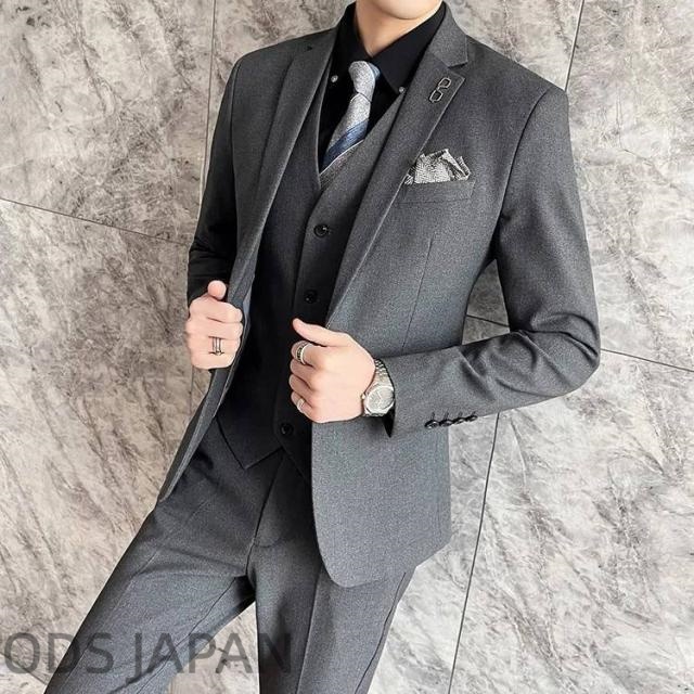M-6XL スリーピーススーツ メンズ 無地 メンズスーツ おしゃれスーツ セットアップ スーツベスト ベスト セット ビジネススーツ カジュアル スタイリッシュ 大きいサイズ 3点セット フォーマル スーツ お洒落