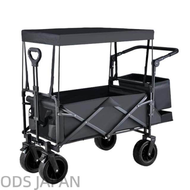 キャリーワゴン 屋根付き 大容量180L 耐荷重225kg アウトドアワゴン 特大タイヤ 折りたたみ式 キャリーカート ワンタッチ収束式 組立不要 ショッピングカート 台