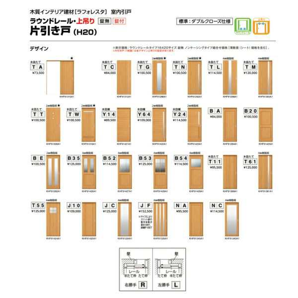 室内引戸 片引き戸 ラウンドレール ノンケーシング 引戸 YKKap ラフォレスタ laforesta B35デザイン 錠無 錠付 ykk 建具 板戸 障子 リフォーム DIY - 14