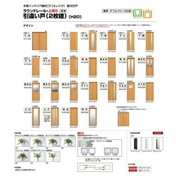 室内引戸 引違い戸（２枚建） ラウンドレール ノンケーシング 引戸 YKKap ラフォレスタ laforesta TN/YN1 錠無 ykk 建具  板戸 障子 おしの通販はau PAY マーケット リフォームおたすけDIY au PAY マーケット－通販サイト