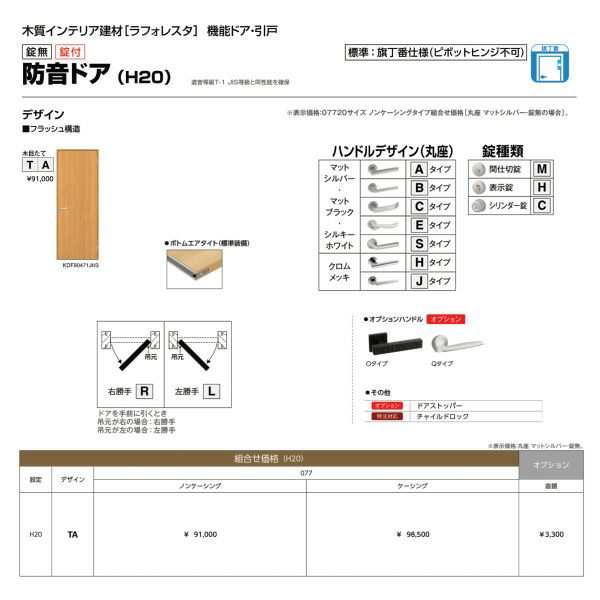 防音ドア ケーシング付枠 室内ドア YKKap ラフォレスタ laforesta TA