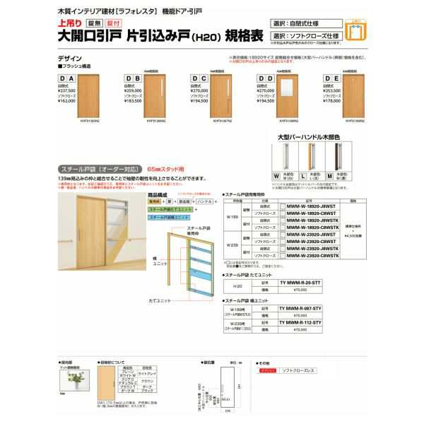 室内引戸 片引き戸 上吊り ノンケーシング 引戸 YKKap ラフォレスタ laforesta BAデザイン 錠無 錠付 ykk 建具 板戸 障子 リフォーム DIY - 8