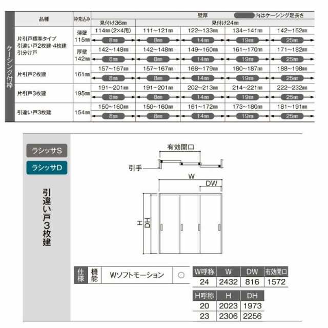 オーダーサイズ リクシル ラシッサＳ 可動間仕切り 上吊方式 引違い戸3