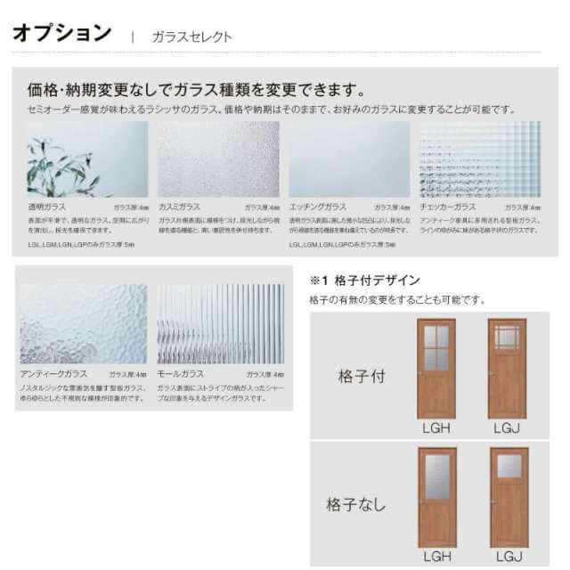 【オーダーサイズ 】リクシル ラシッサD パレット 室内ドア 標準ドア APTH-LGJ ノンケーシング枠  W597〜957mm×Ｈ1740〜2425mm｜au PAY マーケット