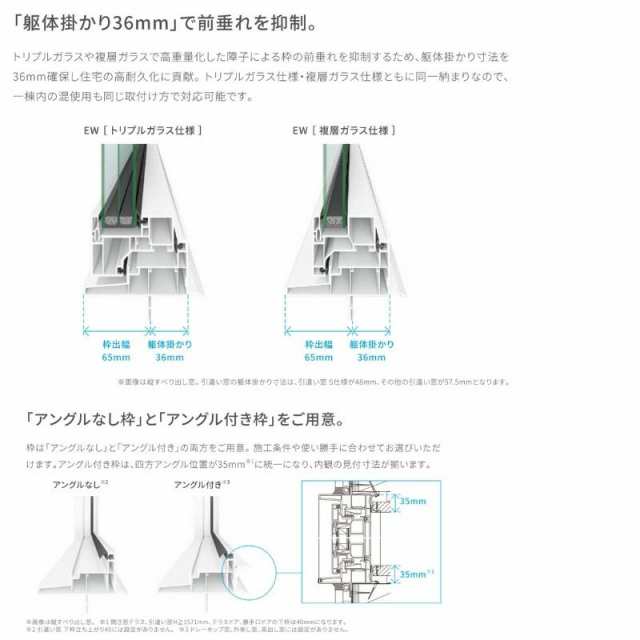 縦すべり出し窓 06915 EW (TG) W730×H1570mm 樹脂サッシ 窓 アングル付 クリプトンガス ピュアホワイト トリプルガラス リクシル LIXIL 