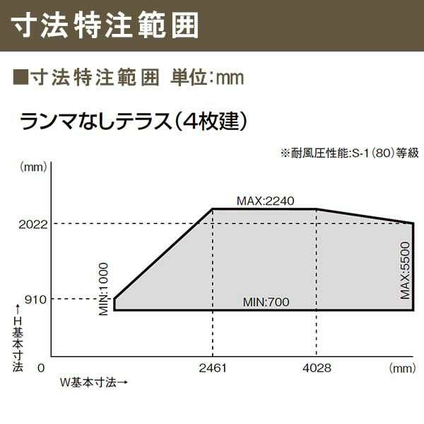 店舗引き戸 半外付型 特注 W3001〜4000×H700〜2240mm オーダーサイズ 4