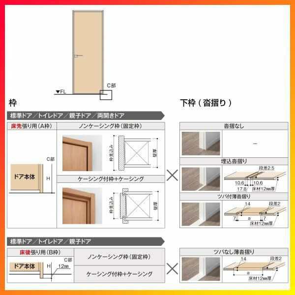 トイレドア ラシッサS LAY ケーシング付枠 05520/0620/06520/0720/0820