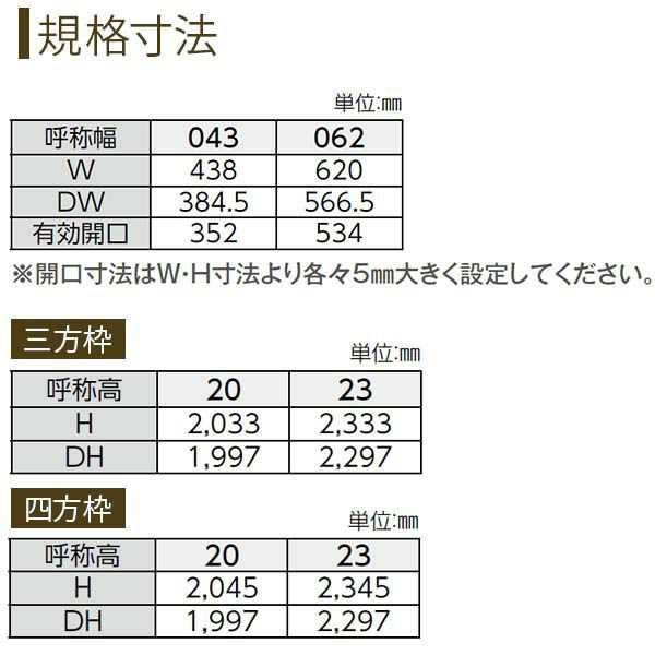 クローゼットドア 片開き戸 A36 ノンケーシング枠 四方枠 04323 [W438