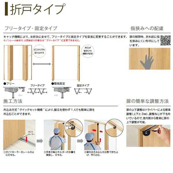 クローゼットドア 3枚折戸 JA ケーシング枠 三方枠 25520 [W2553×H2033mm] ラフォレスタ 二方框デザイン YKKap 室内ドア 収納 建具 扉 リフォーム DIY - 4