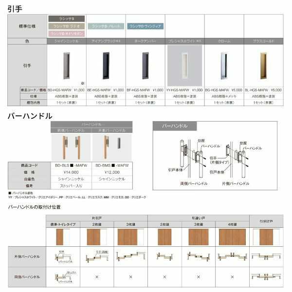 オーダーサイズ リクシル ラシッサＳ 室内引戸 Vレール方式 片引戸3枚建 ASKT-LGY ケーシング付枠 W2308〜3916mm×Ｈ1728〜2425mm - 18