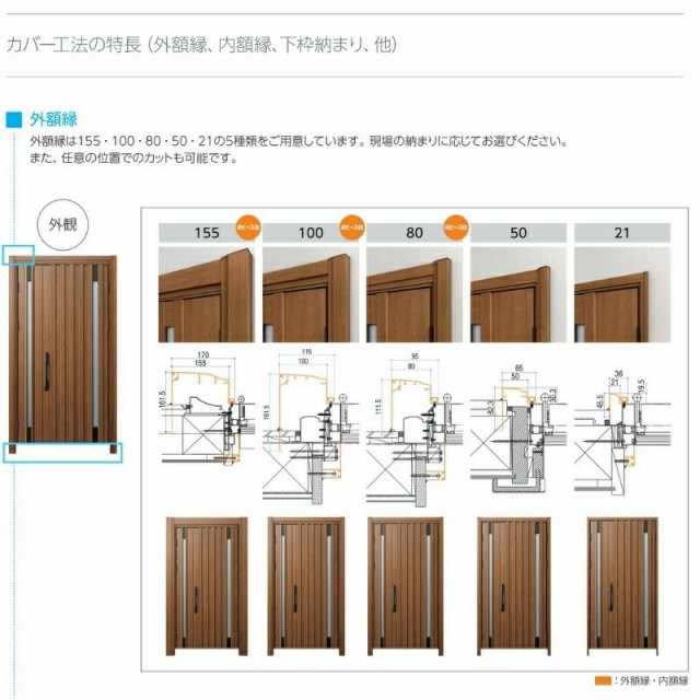 玄関ドア、玄関扉 ドアリモ D30 ykk リフォーム アルミドア 木目色：S06 ykkap 取替え - 16