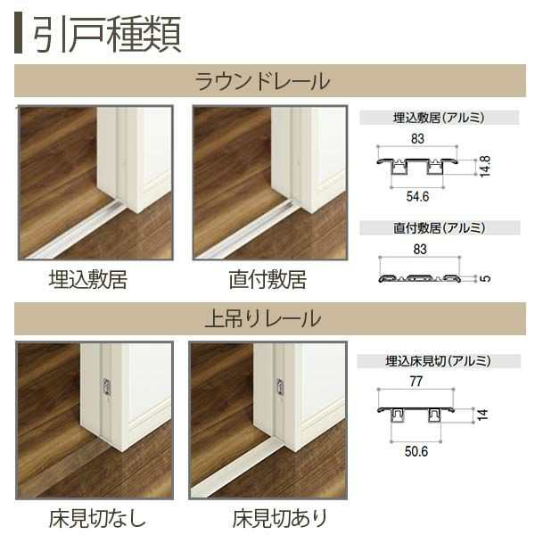 室内引戸 引違い戸 A60 ケーシング枠 16420 [W1643×H2033mm] 2枚建 ラ