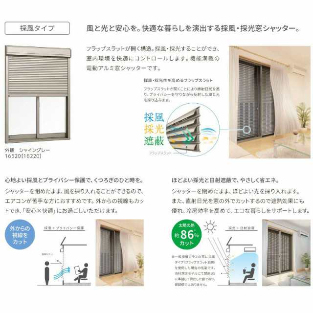 シャッター付引違い窓 半外付 27822-4 セレクトサッシＰＧ W2820×H2230