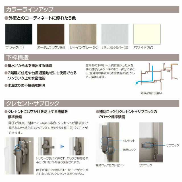 雨戸付引違い窓 半外付 16020 セレクトサッシＰＧ W1640×H2030 mm LIXIL テラス 2枚建 雨戸2枚 アルミサッシ アルミ窓  雨戸付 引違い ガ - 建具