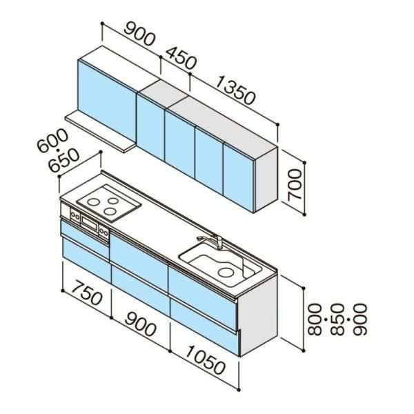 システムキッチン ラクエラ I型 W2700mm スライド収納プラン シンシア TGシンク 3口コンロ 標準タイプ クリナップ 間口270  奥行き65cm 下の通販はau PAY マーケット リフォームおたすけDIY au PAY マーケット－通販サイト