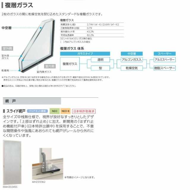 面格子付引違い窓 半外付 08307 エピソード2 NEO W870×H770 面格子付引違い窓 半外付 08307 エピソード2 NEO W870×H770
