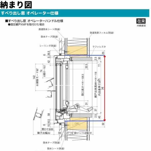 すべり出し窓（オペレーター） 半外付 07407 エピソード２ ＮＥＯ W780×H770 mm YKKap 断熱 樹脂アルミ複合 サッシ すべり出し  窓 リフォーム DIYの通販はau PAY マーケット - リフォームおたすけDIY | au PAY マーケット－通販サイト