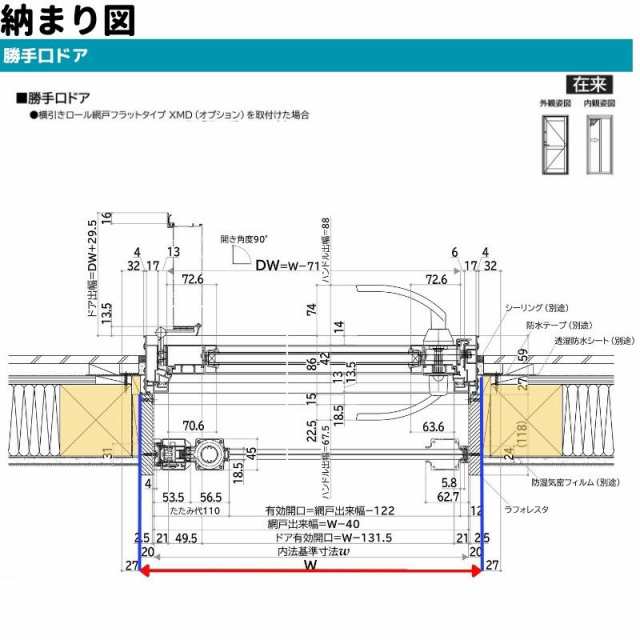 勝手口ドア 06018 エピソード２ ＮＥＯ W640×H1830 mm YKKap 断熱 樹脂