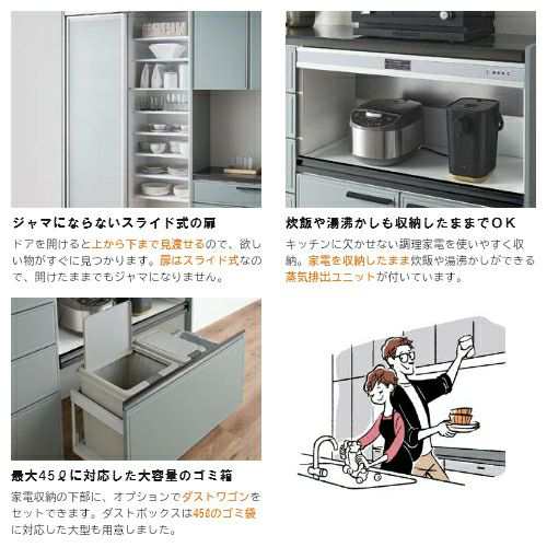 食器棚 システムキッチン収納 ノクト LIXIL ハイフロアキャビネット 