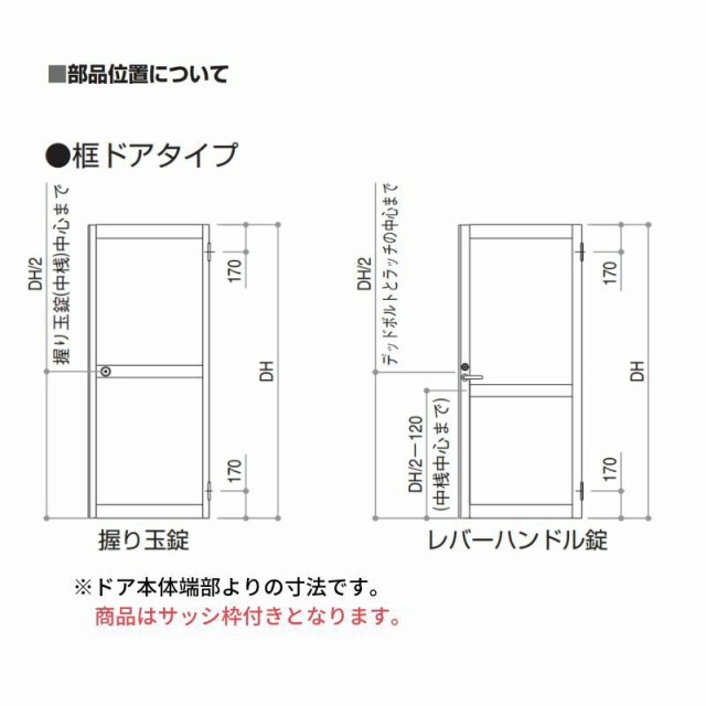 玄関ドア 勝手口 2HD 79620 W796×H2007ｍｍ 框ドアタイプ 握り玉錠仕様 片開き ランマ無 半外付型 YKK YKKap シンプル 倉庫 物置 店舗 ドア リフォーム - 7