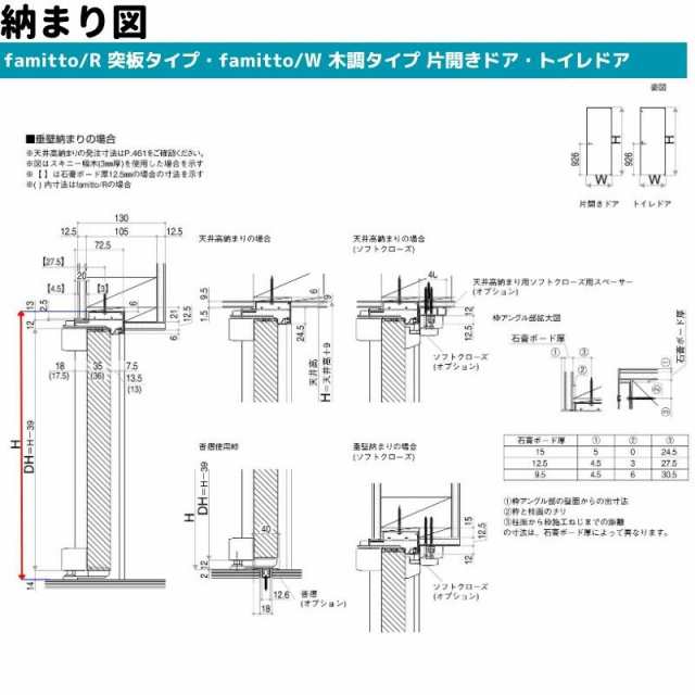 YKKap 室内ドア ファミット スリム枠 famitto/W 木調 TL 片開きドア