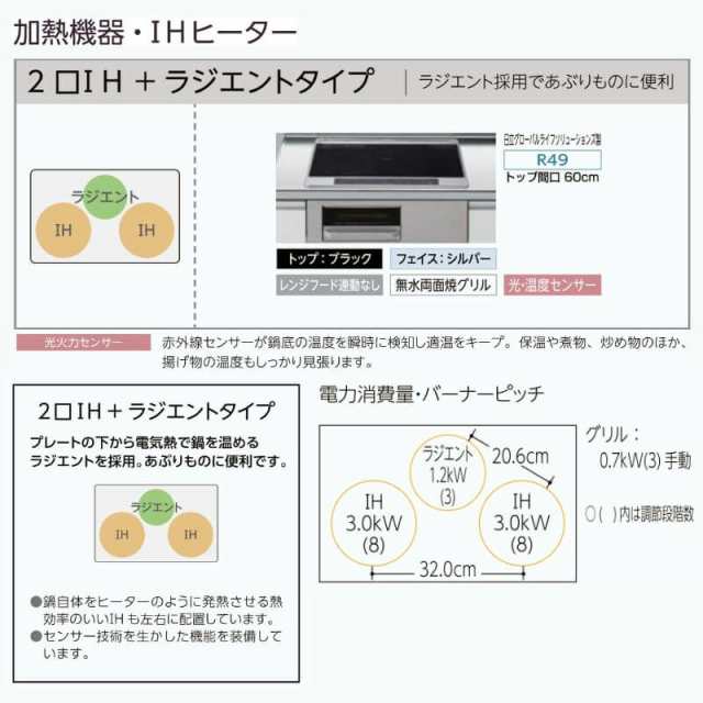 システムキッチン リクシル ノクト 壁付I型 W2400mm トレーボード 3口