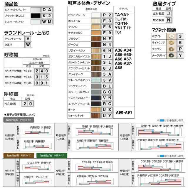 YKKap 室内引戸 ファミット スリム枠 famitto R  突板 A91 引違い戸(3枚建) 24020 W2400×H2045mm ラウンドレール YKK 室内 建具 リフォーム DIY - 15