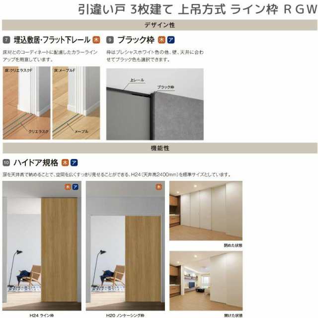 室内引戸 引違い戸3枚建 上吊方式 ライン枠 RGX ラフィス アクリル系パネル 2424 リクシル LIXIL Raffis 建具 交換 リフォーム  DIYの通販はau PAY マーケット - リフォームおたすけDIY | au PAY マーケット－通販サイト