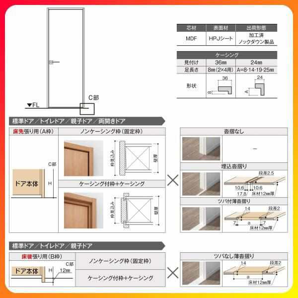 トイレドア 特注 オーダーサイズ ラシッサS LYB ノンケーシング枠 W597