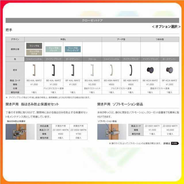 クローゼットドア ラシッサ D ヴィンティア 両開き戸 LAA ケーシング枠