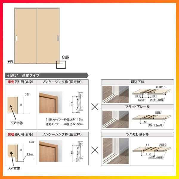 クローゼットドア ラシッサS 引き戸 連動タイプ LAB ノンケーシング枠 2623 W2542×H2306mm リクシル トステム/トステム 引戸  収納 押しの通販はau PAY マーケット - リフォームおたすけDIY | au PAY マーケット－通販サイト