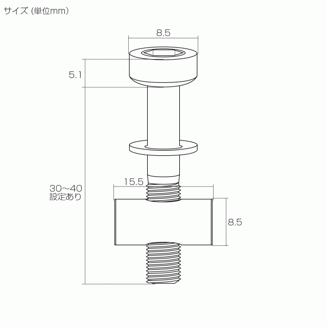 64チタン製 トムソン シートポスト用 固定ボルト M5 30mm レインボー 2個セット 自転車 JA471|au Wowma!