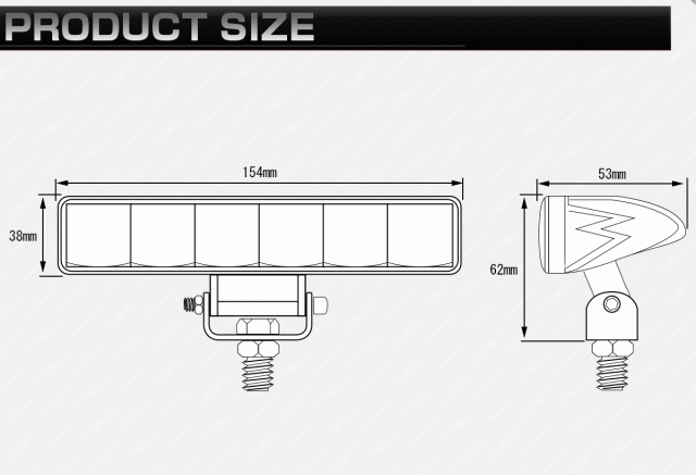 LED ライトバー 小型 軽量 作業灯 拡散 ワークライト 18W 154mm 12V