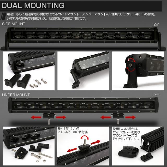 LEDライトバー 作業灯 270W 41インチ ブルー バックライト内蔵 ブラックインナー スポット 22950ルーメン 12V 24V P-546_2