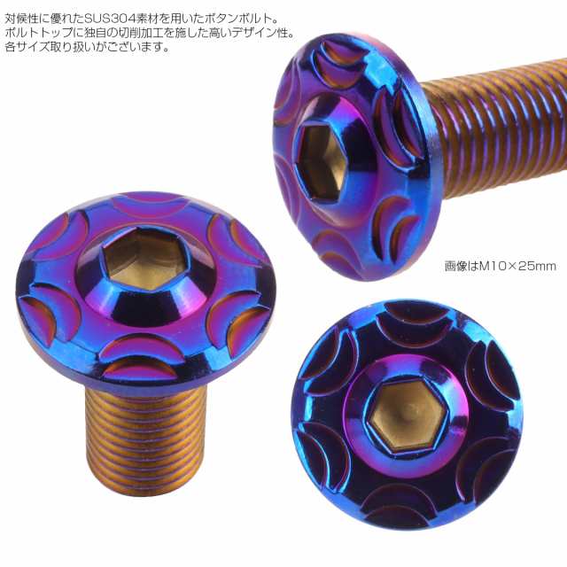 SUS304 フランジ付 ボタンボルト M10×40mm P1.25 六角穴 焼きチタン スノーヘッド ステンレス製 TR0748の通販はau PAY  マーケット - オートパーツ専門店 EALE