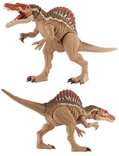 マテル ジュラシックワールド(JURASSIC WORLD) かみつき! T-レックス VS. かみつき!  スピノサウルス恐竜フィギュア2体セット全長50cm&54c