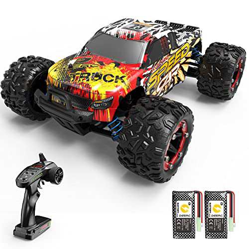 DEERC ラジコンカー オフロード 4WD 40km/h こども向け 子供 おとな向け 操作時間40分 1/18 高速 RCカー リモコンカー 2.4Ghz 四輪駆動 レーシング 耐久性 バッテリー2個 乗り越え RCトラック おもちゃ