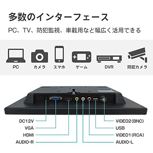 Broadwatch 10.1インチ 小型ディスプレイ LCDモニター HDMI D-sub(VGA