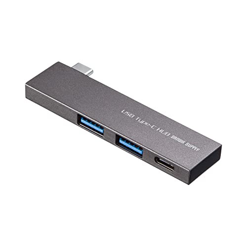 サンワサプライ USB Type-C 3ポートスリムハブ USB-3TCH22SN シルバーの通販は 5,400円